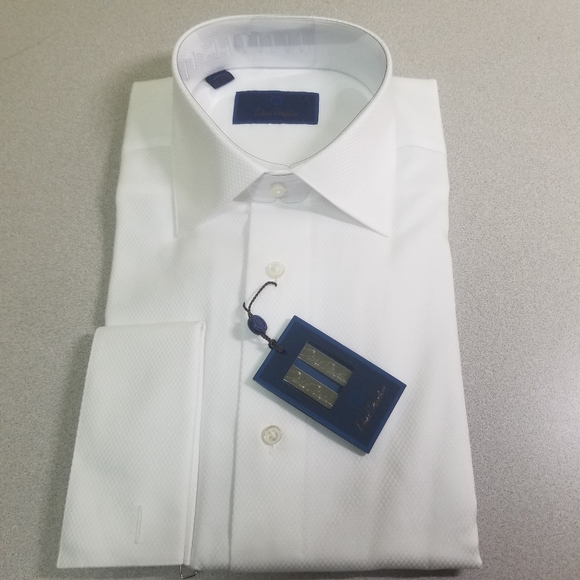NEW David Donahue Trim Fit Dress Shirt Size 17.5 32/33 - Picture 1 of 4
